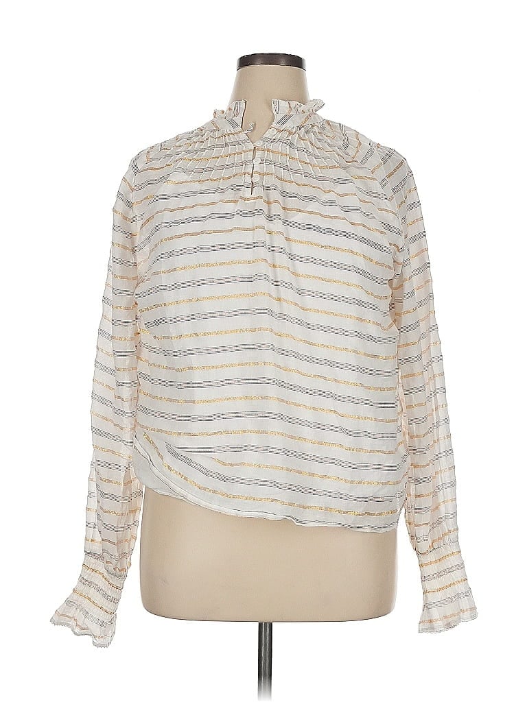 Pre-owned A Loves A Long Sleeve Blouse In White