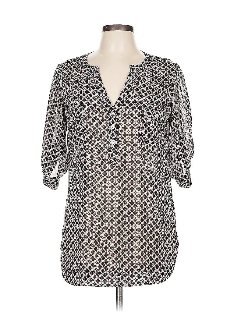 ANGIE Pre-owned 3/4 Sleeve Blouse In Gray