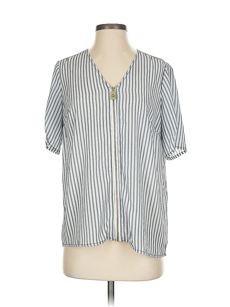 Pre-owned Michael Michael Kors Short Sleeve Blouse In Gray