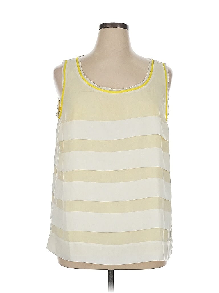 Pre-owned Ann Taylor Loft Tank Top Yellow Crew Neck Tops