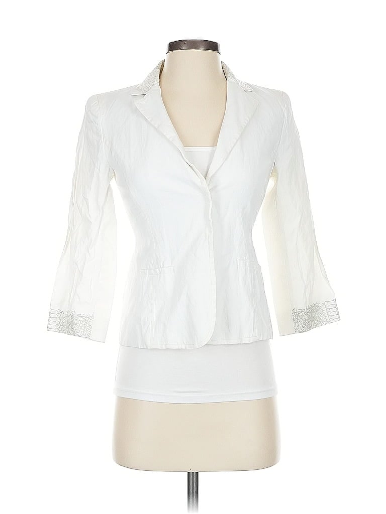 Pre-owned Elie Tahari Blazer Jacket In White