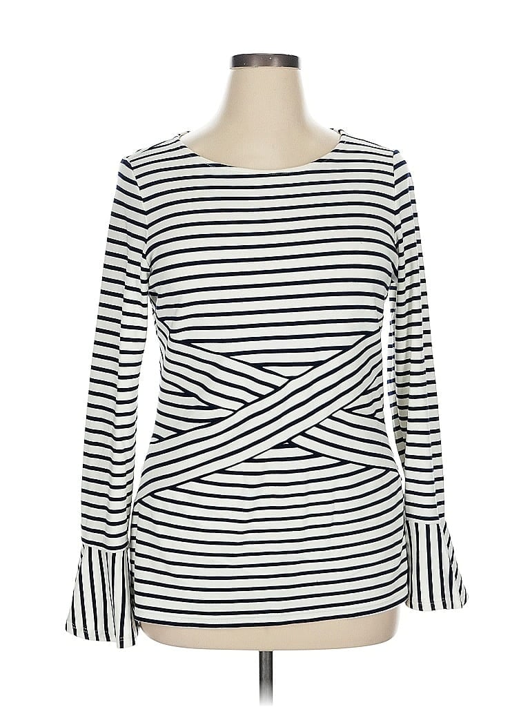 ECI White Long Sleeve Blouse Size XL - photo 1