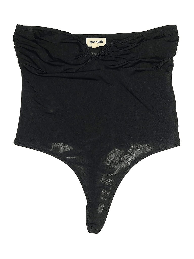 Pre-owned Open Edit Sleeveless Top Black Strapless Neckline Tops