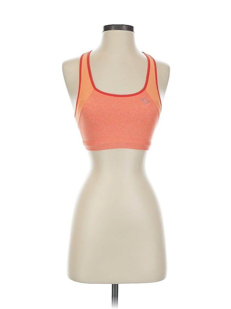 Pre-owned Moving Comfort Tank Top Orange Halter Neckline Tops