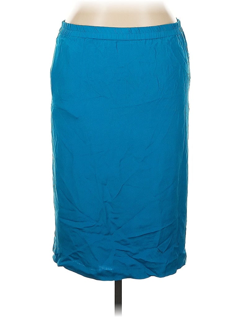 Pre-owned Unbranded Silk Skirt In Blue