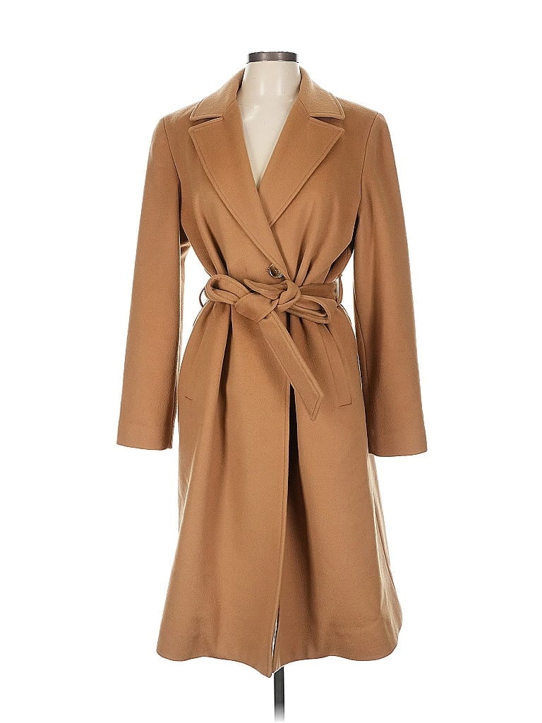 Sofia Cashmere Tan Wool Coat Size 10 - photo 1