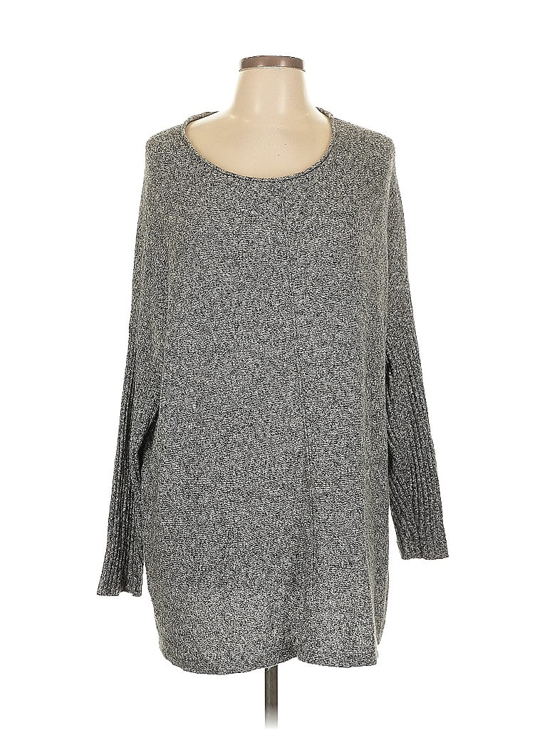 Pre-owned Lou & Grey Long Sleeve Top Gray Boatneck Tops