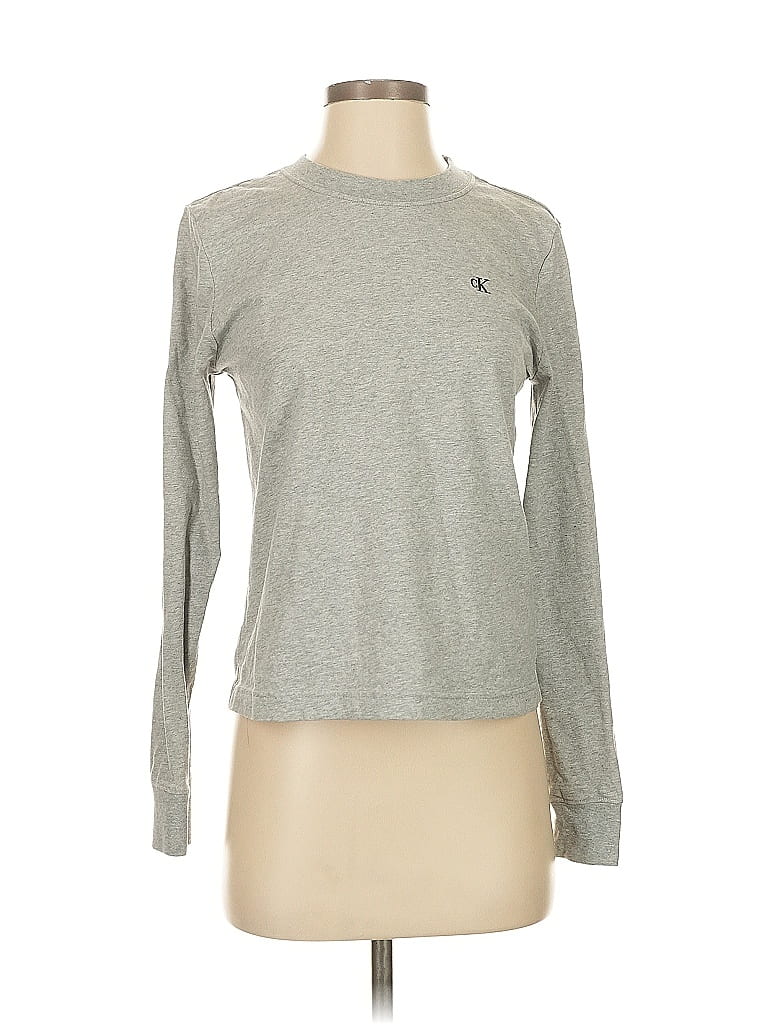 Pre-owned Calvin Klein Long Sleeve T-shirt In Gray