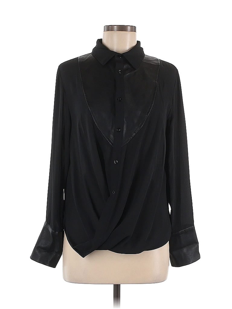 Gracia 100% Polyester Black Long Sleeve Blouse Size M - photo 1
