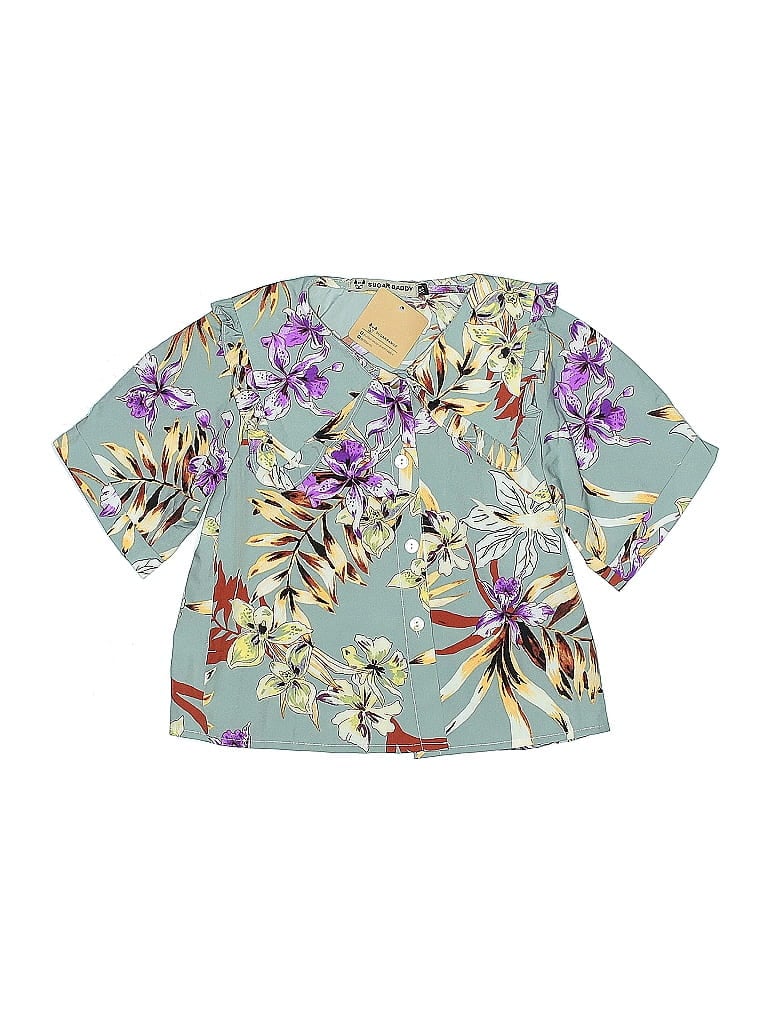 Pre-owned Assorted Brands Kids' 3/4 Sleeve Blouse In Blue