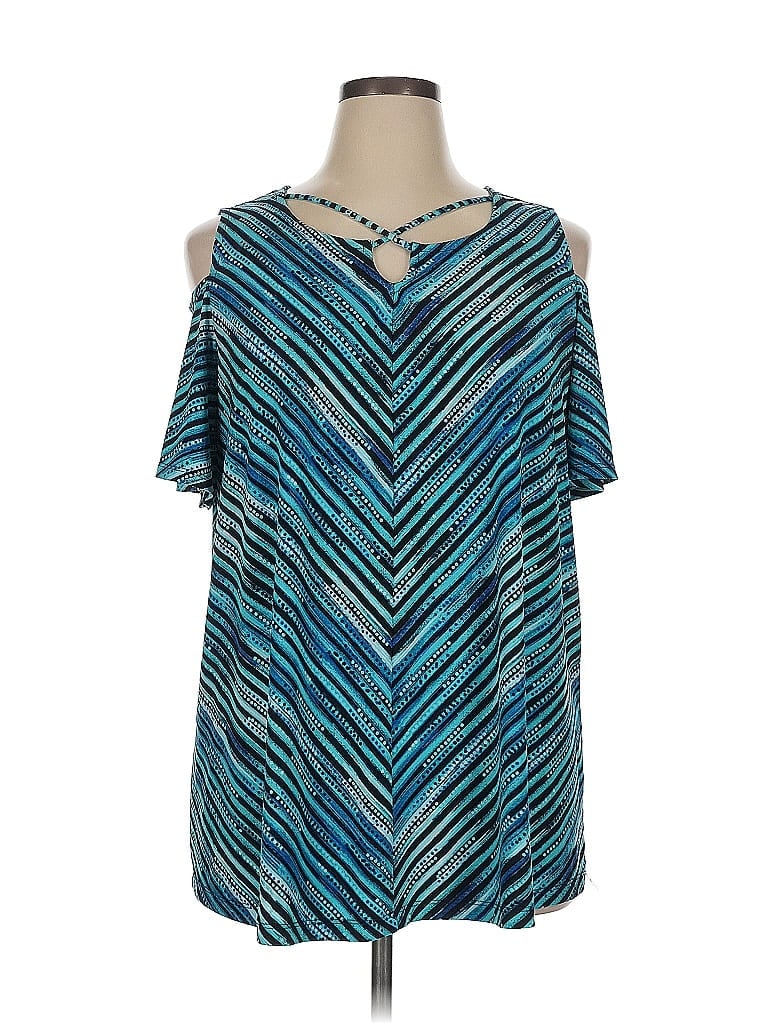 CATHERINES Pre-owned Short Sleeve Blouse In Blue