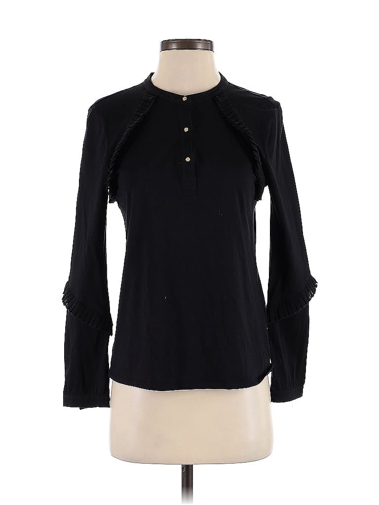 Pre-owned Donna Karan Long Sleeve Blouse In Black