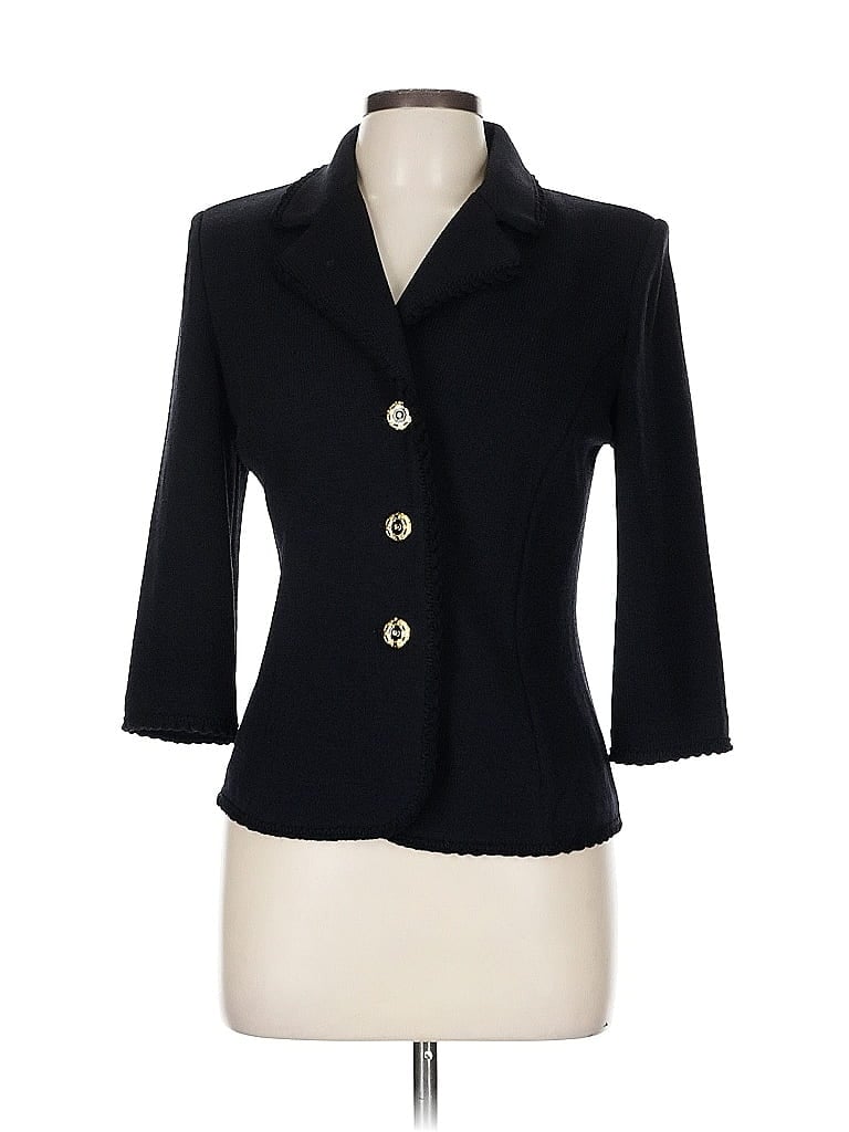 Pre-owned St John Wool Blazer Jacket In Blue