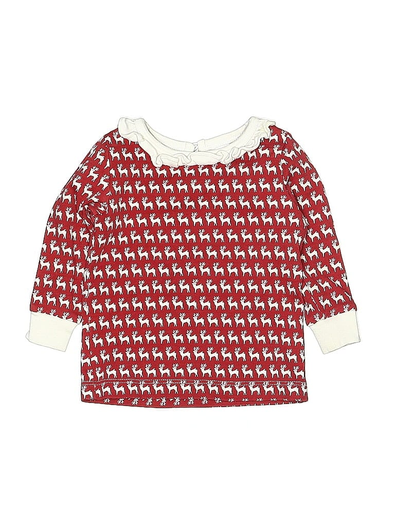 Click to view more detailed imagery on our partner's website Pre-owned Lila And Hayes Babies' 3/4 Sleeve Top Red Square Neckline Tops