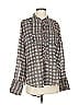 FP One 100% Cotton Tweed Gray Blue Long Sleeve Blouse Size S - photo 1