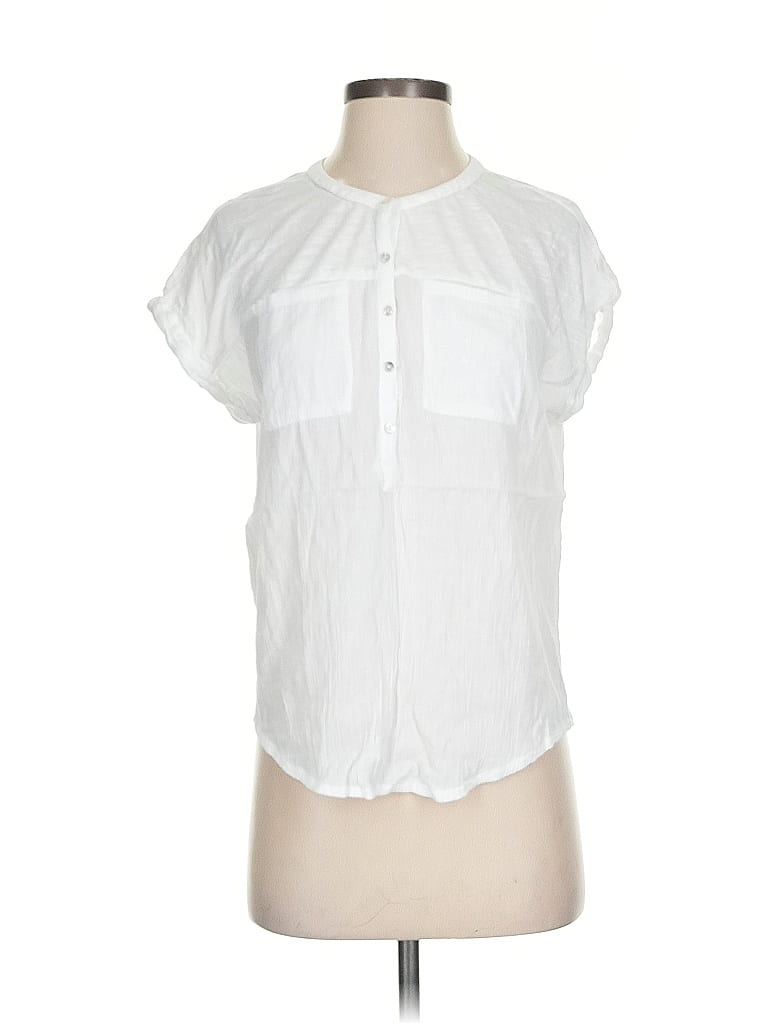 Pre-owned Lucky Brand Short Sleeve Blouse In White