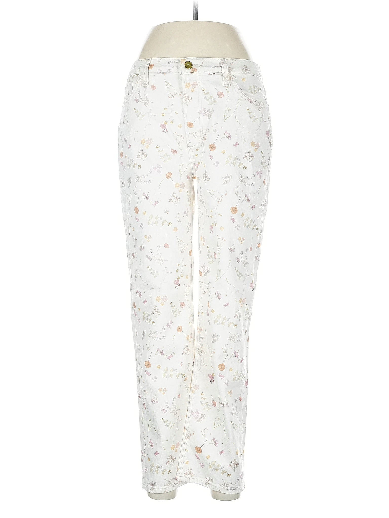 Joe&apos;s Jeans Floral Ivory Jeans Size 29 waist
