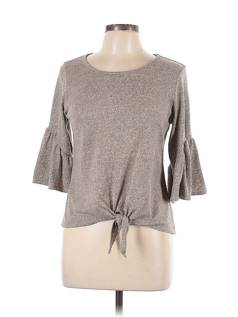 Pre-owned Caution To The Wind 3/4 Sleeve T-shirt In Gray