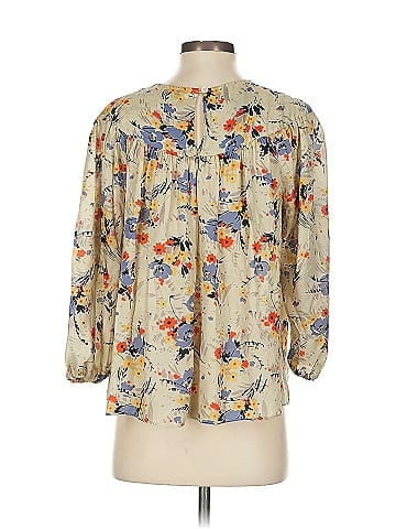 The Great. 3/4 Sleeve Silk Top (view 2)