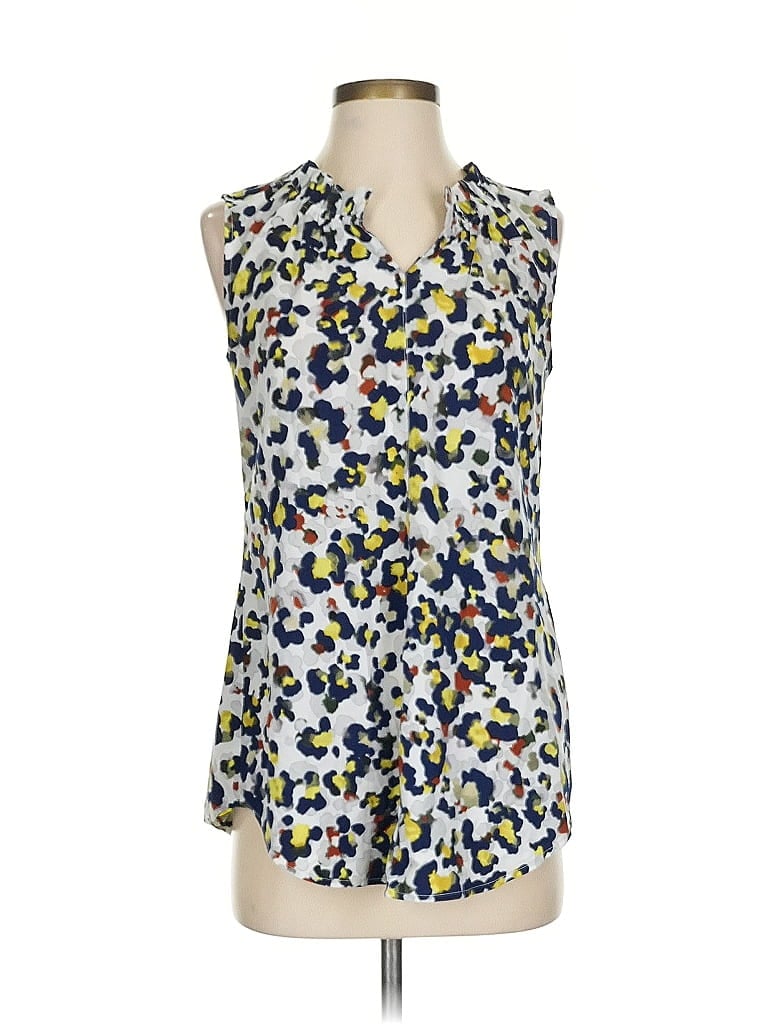 Pre-owned Cabi Sleeveless Blouse In White