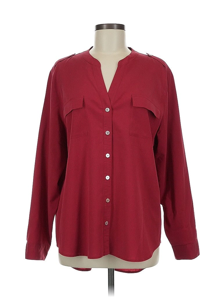 CHICO'S Pre-owned Long Sleeve Blouse In Red