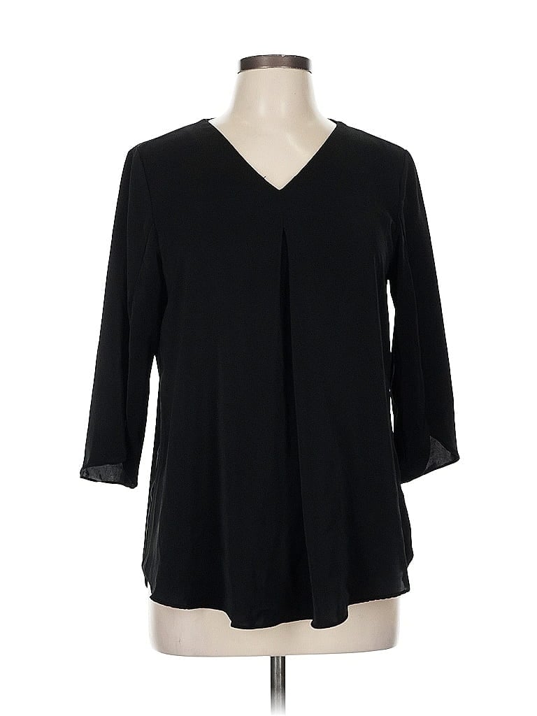 Pre-owned Assorted Brands 3/4 Sleeve Blouse In Black