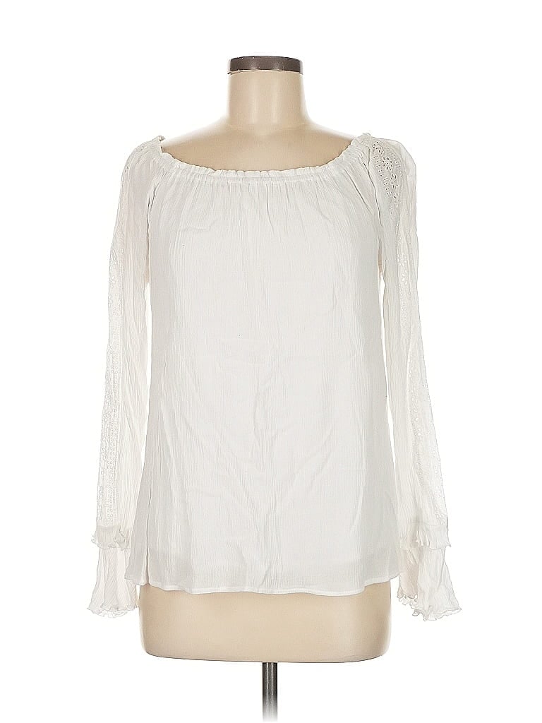 Pre-owned Sanctuary Long Sleeve Blouse In White