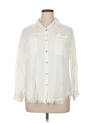 White Birch 3/4 Sleeve Button-Down Shirt (view 1)