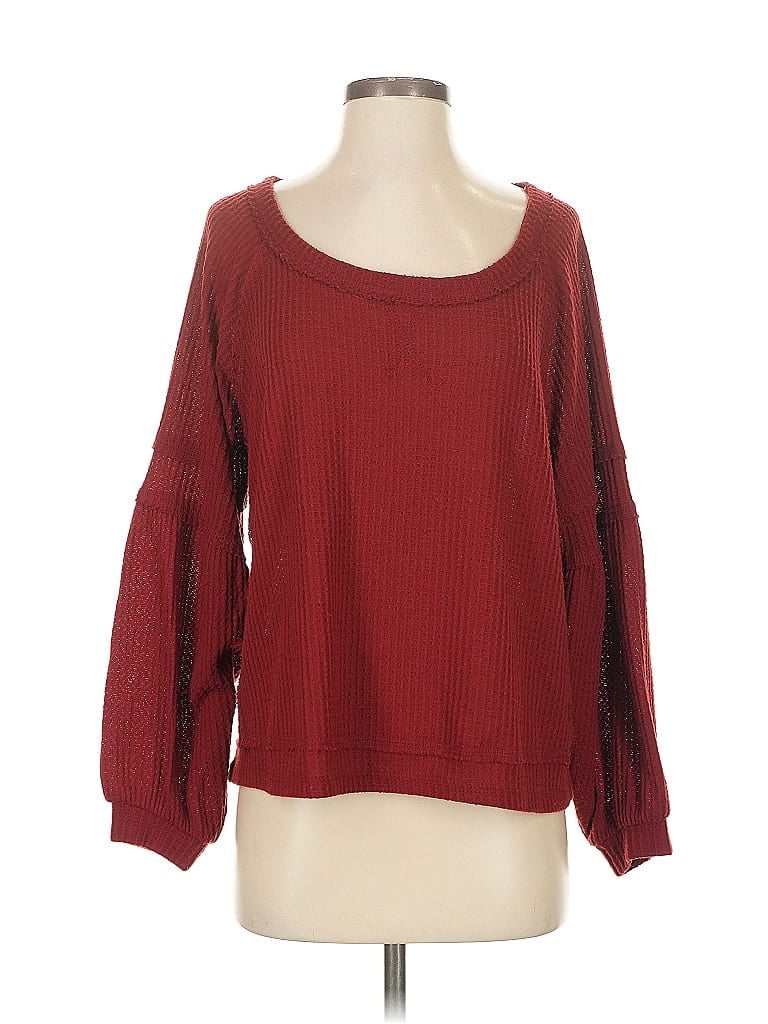 Pre-owned Wonderly Pullover Sweater In Burgundy
