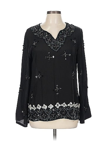 Alberto Makali Long Sleeve Silk Top (view 1)