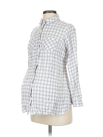 Isabel Maternity Long Sleeve Button-Down Shirt (view 1)