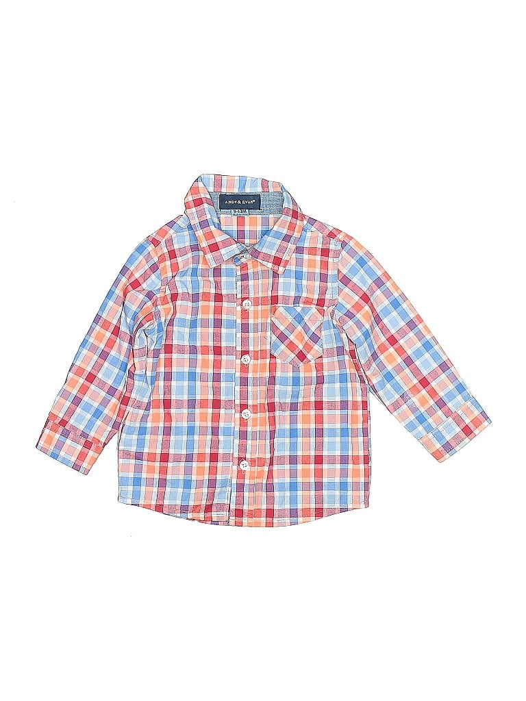 Pre-owned Andy & Evan Babies' Long Sleeve Button Down Shirt In Orange