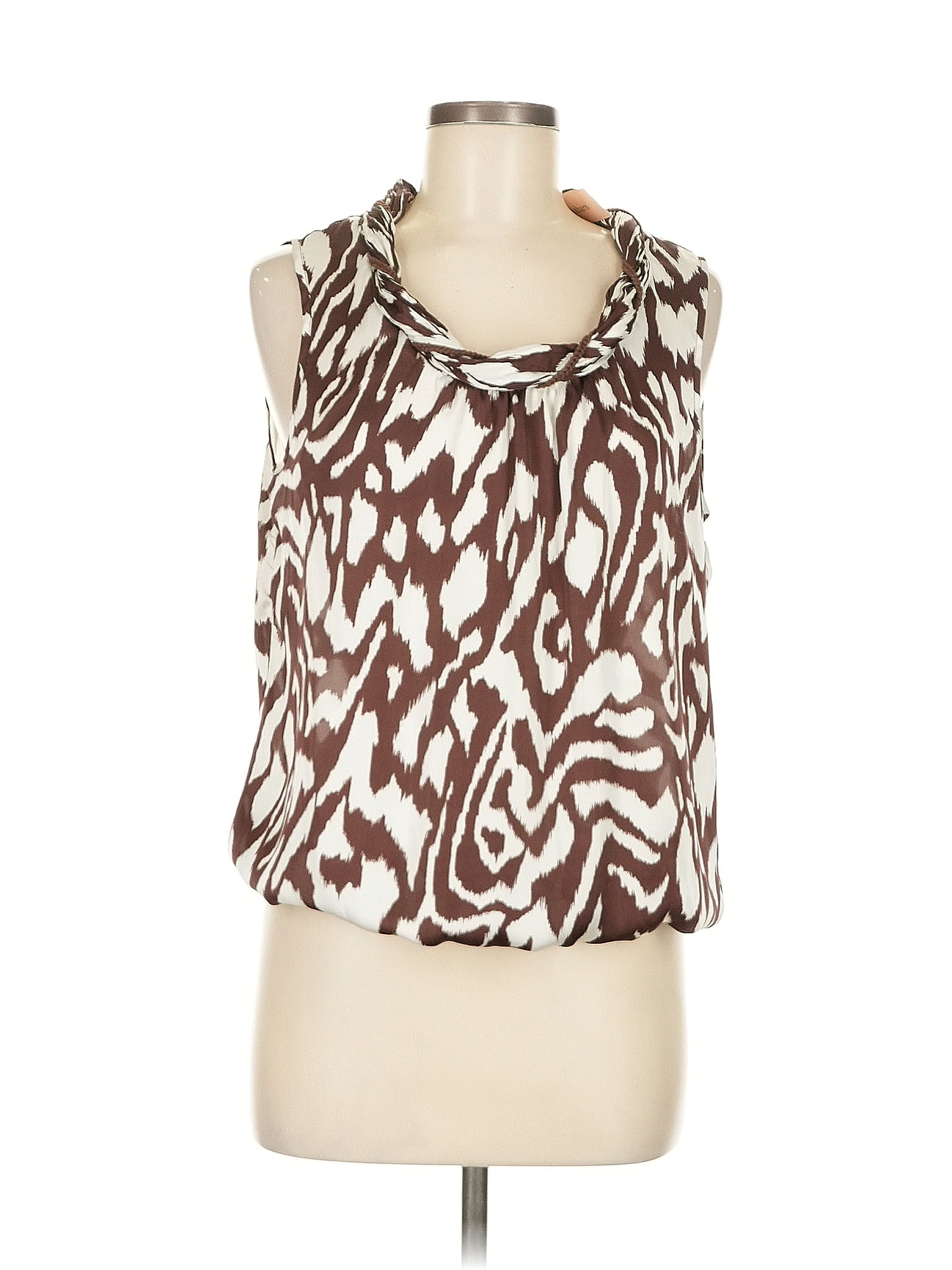 DressBarn 100% Polyester Brown Sleeveless Blouse Size M