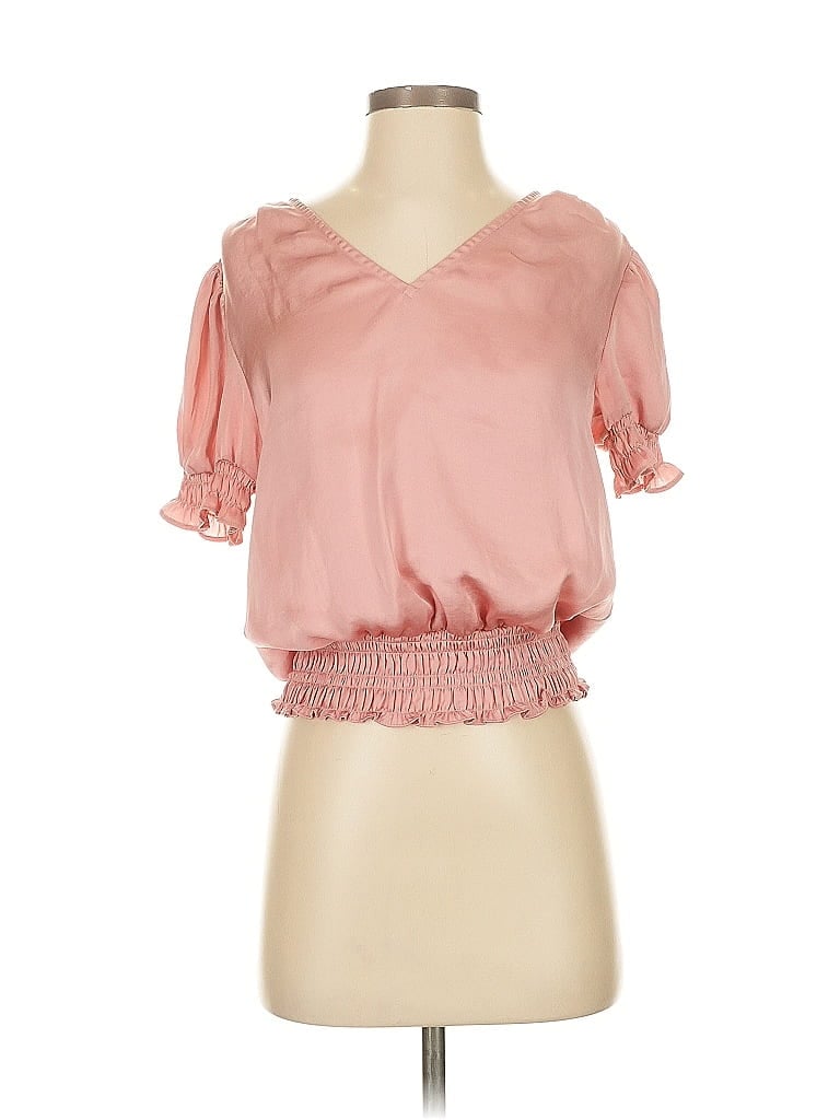 Pre-owned 1.state Short Sleeve Blouse In Pink
