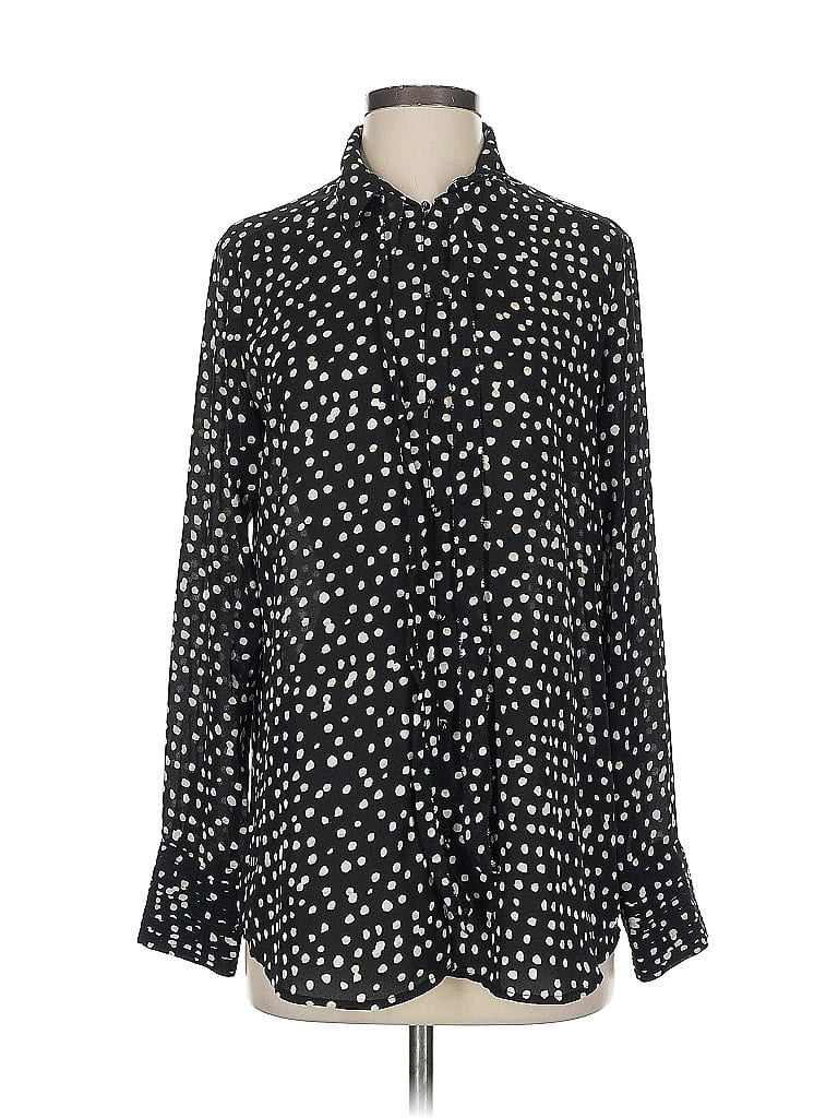 Pre-owned Banana Republic Long Sleeve Blouse In Black