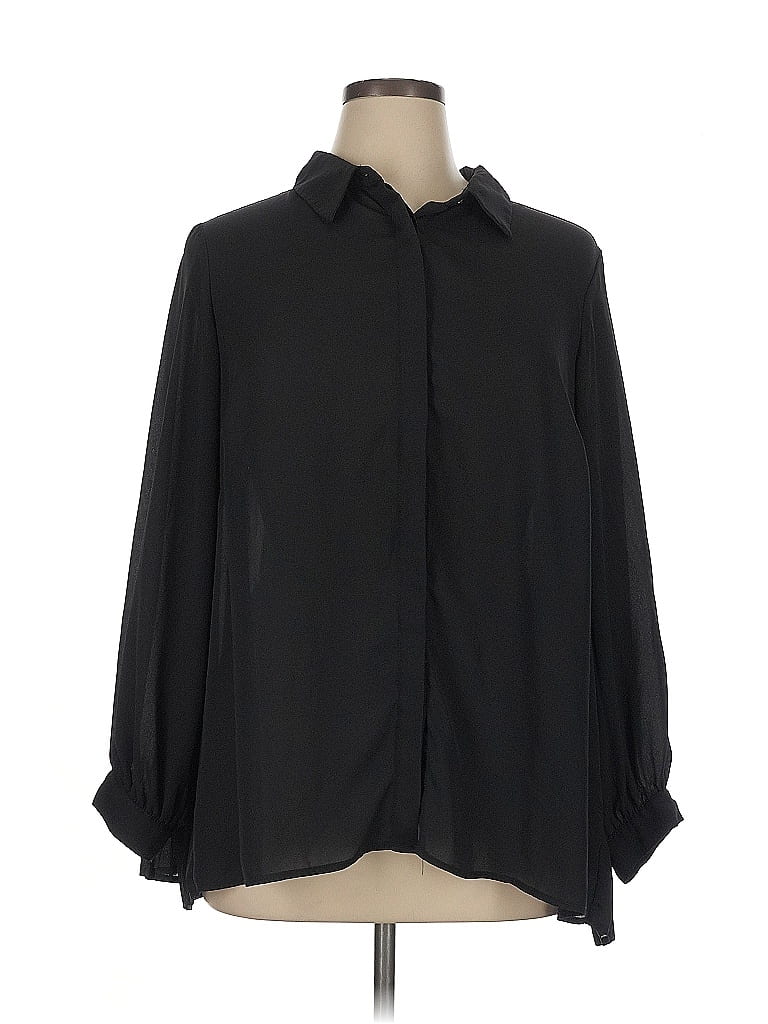 Pre-owned Adrianna Papell 3/4 Sleeve Blouse In Black