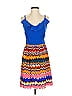 Sophia Eugene Color Block Blue Casual Dress Size 2 - photo 1
