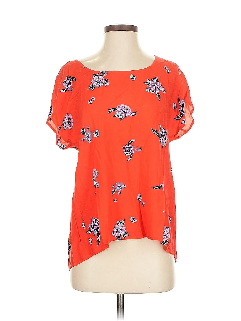 Pre-owned Splendid Short Sleeve Blouse In Orange