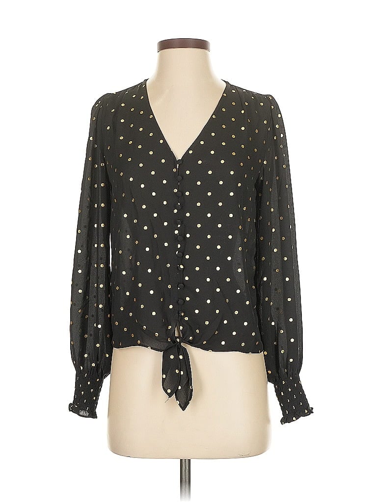 Pre-owned Express Long Sleeve Blouse In Black