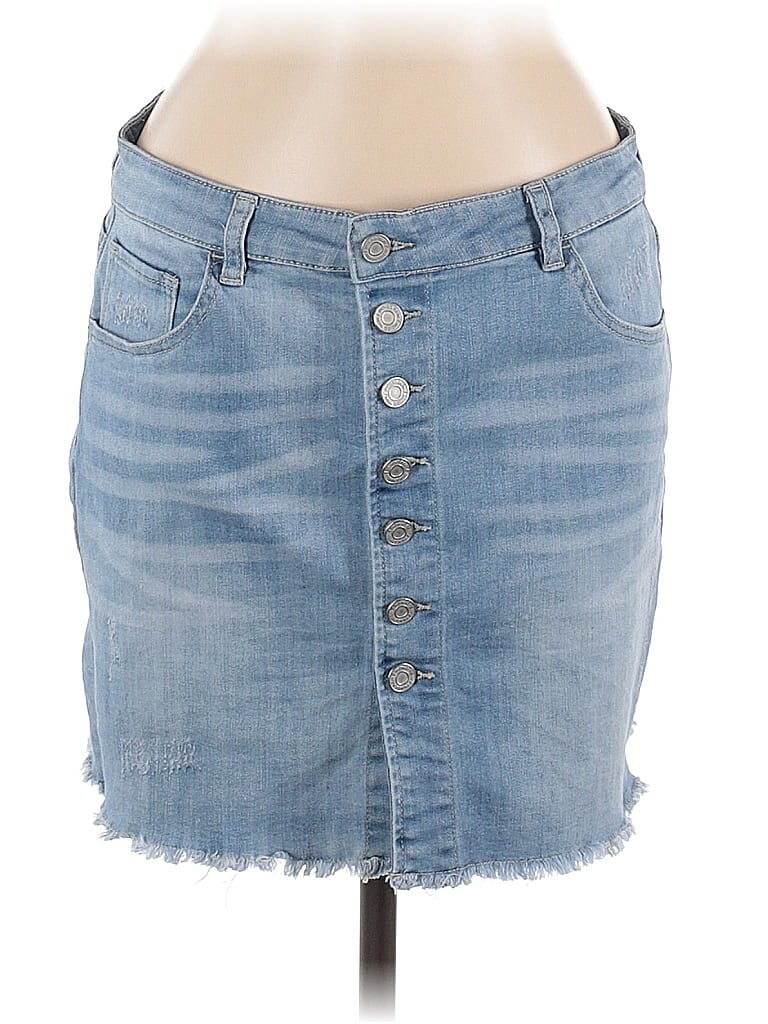Pre-owned Indigo Rein Denim Skirt In Blue