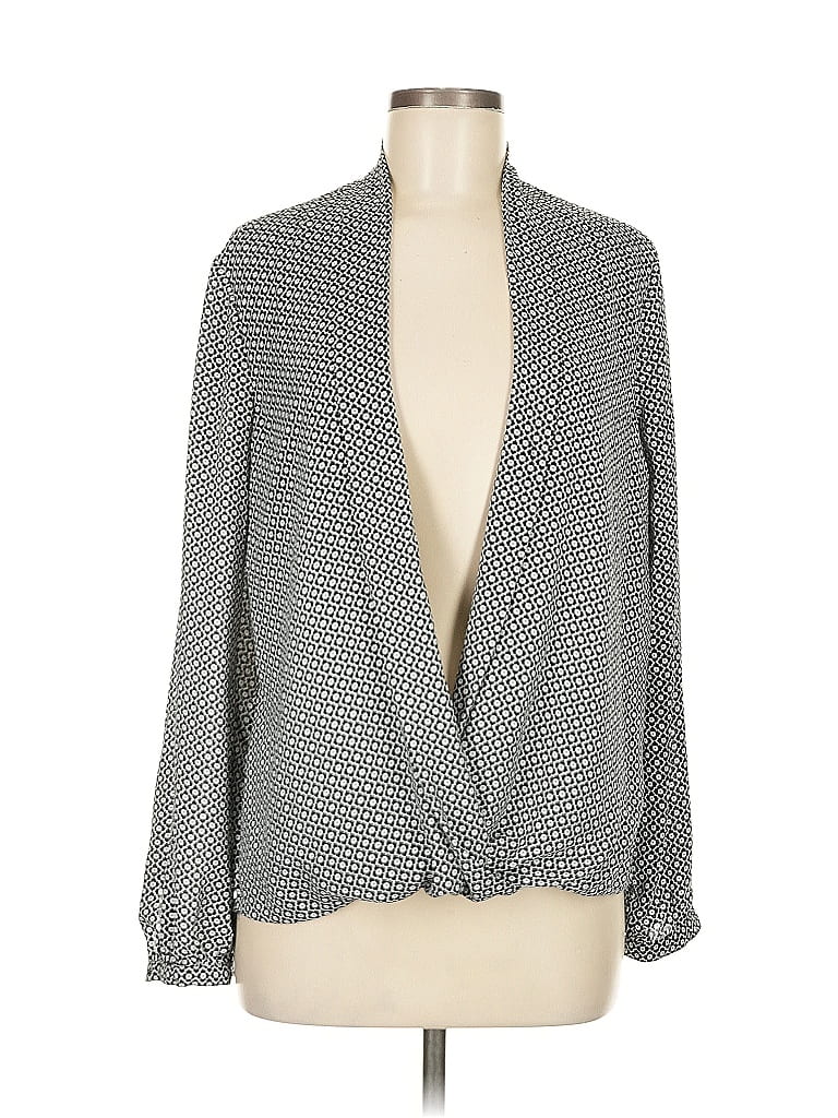 Pre-owned Max Studio Long Sleeve Blouse In Gray