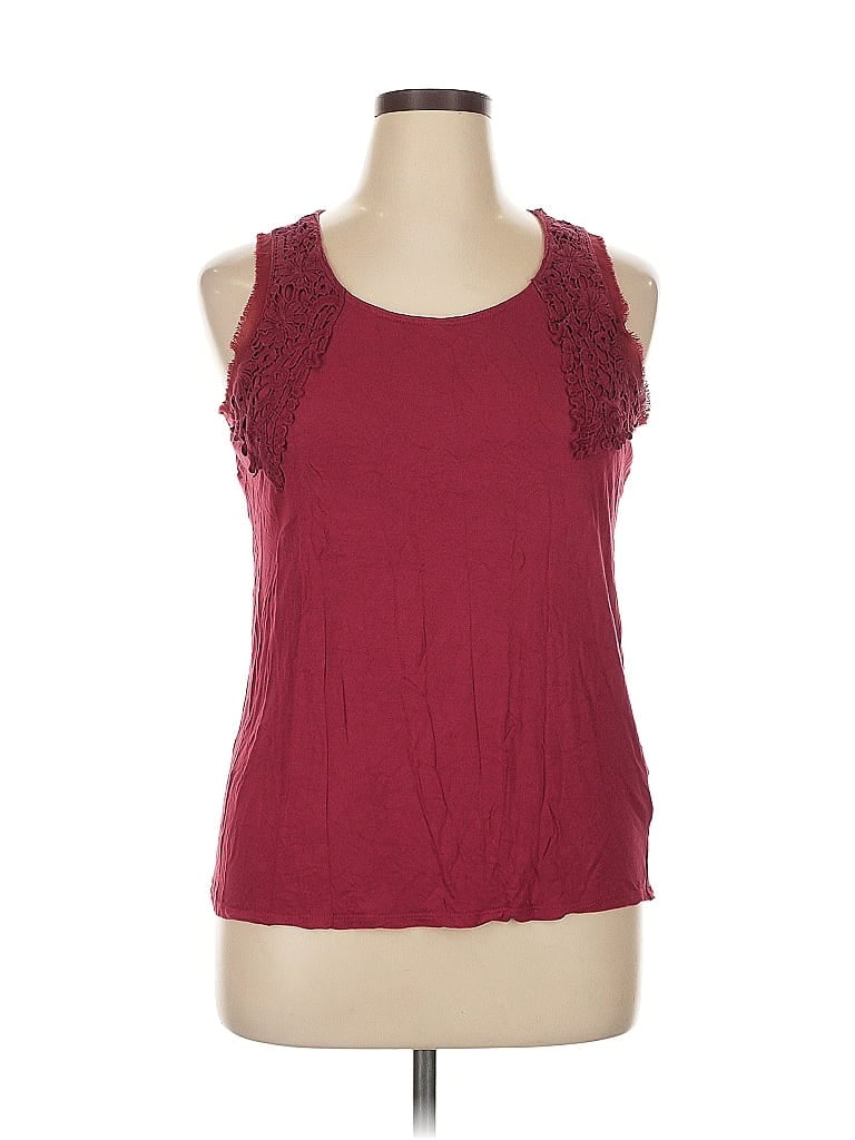 Pre-owned Lc Lauren Conrad Sleeveless Blouse In Burgundy