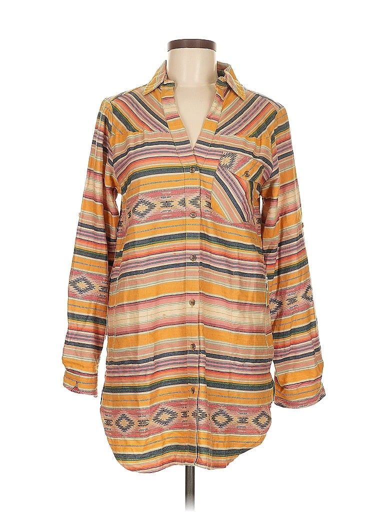 Tasha Polizzi Collection 100% Cotton Tan Long Sleeve Blouse Size M - photo 1