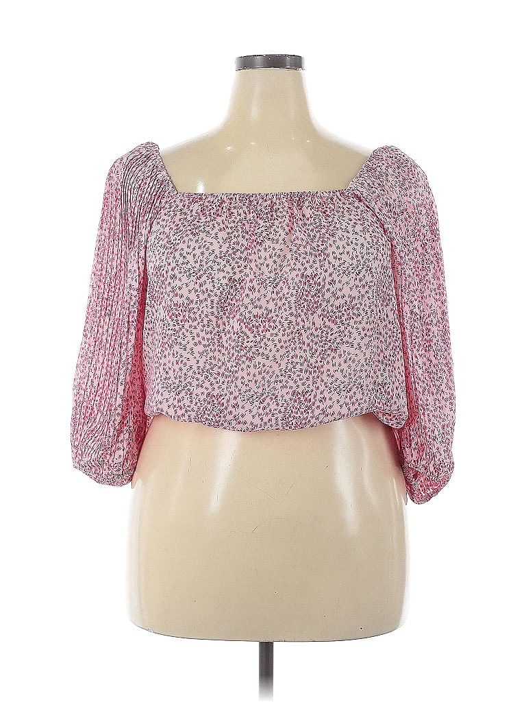 Pre-owned Lucy Paris 3/4 Sleeve Blouse In Pink