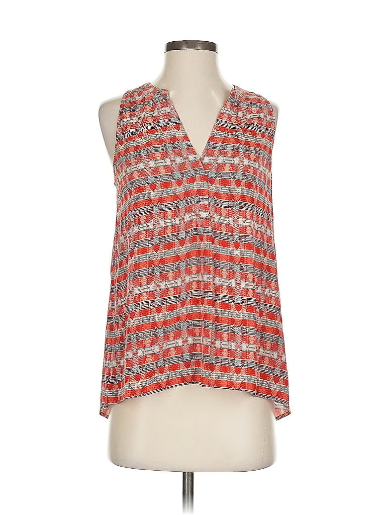 Pre-owned Joie Sleeveless Silk Top Red Halter Neckline Tops