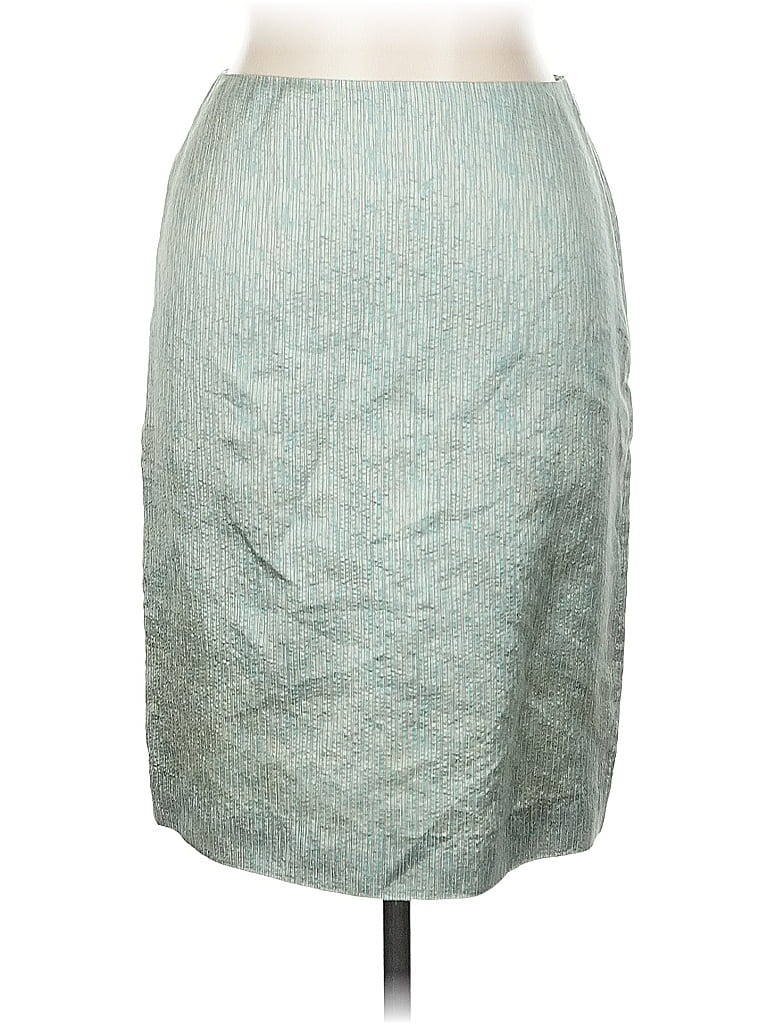 Pre-owned Dana Buchman Silk Skirt In Blue