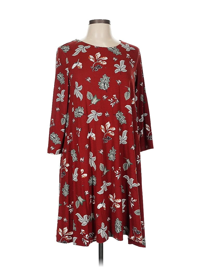 Pre-owned Ann Taylor Loft Outlet Casual Dress In Burgundy