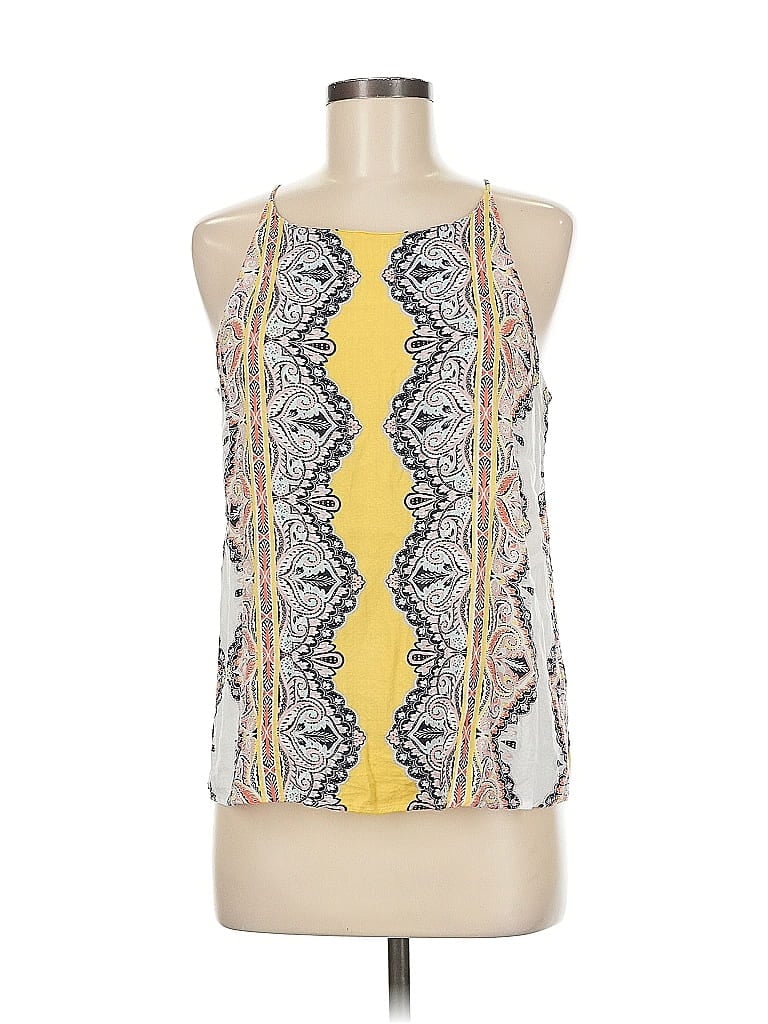 Pre-owned Verse Tank Top Yellow Halter Neckline Tops