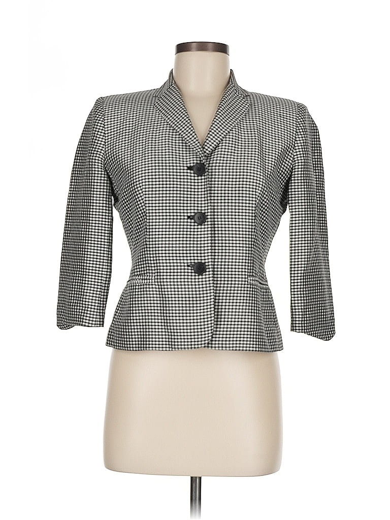 Pre-owned Ann Taylor Silk Blazer Jacket In Gray