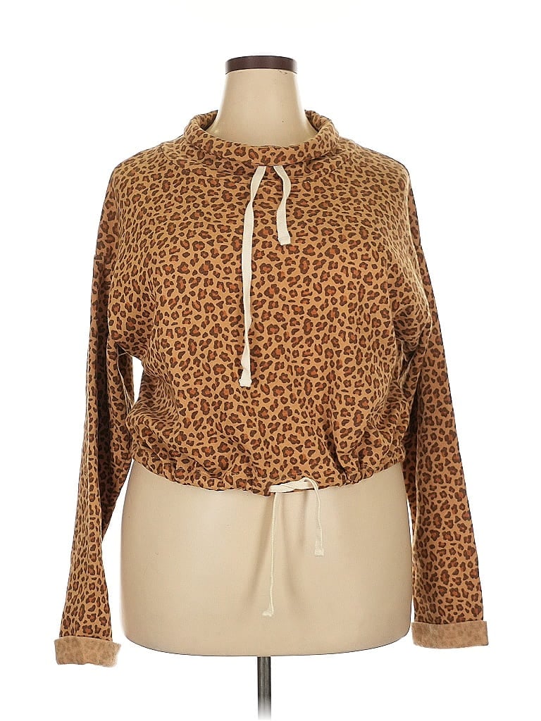ALTERNATIVE Animal Print Brown Pullover Sweater Size XXL - photo 1